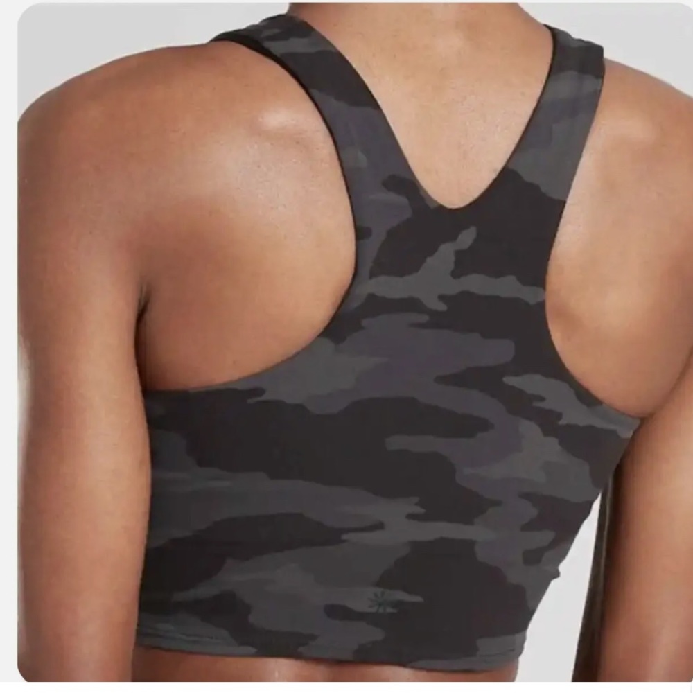 ATHLETA Black Camo A-C Conscious Crop Yoga & Fitness Tank Top